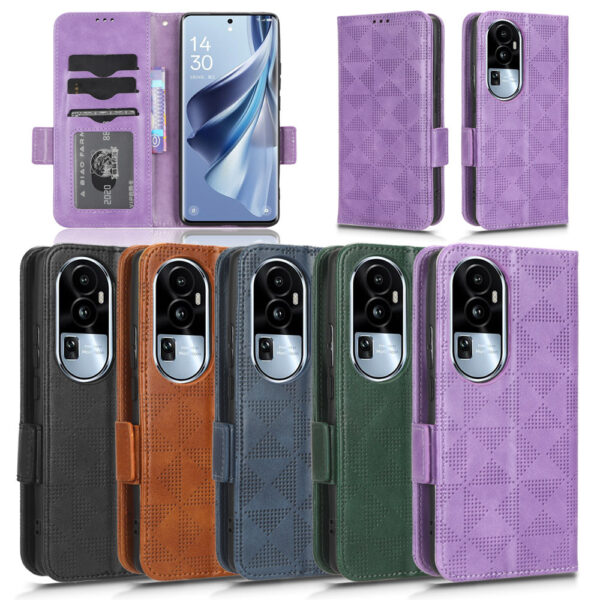 OPPO Reno Serie Leder OPPO Reno10 Pro plus 5G Klassisch Einfarbig Handyhülle #1710 – Bild 2